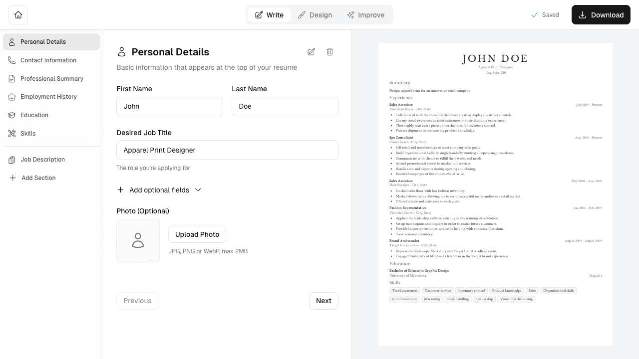 Ingeniero/a DevOps resume editor